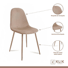 Comedor redondo de vidrio Cross 120cm + 5 Silla Spoon Velvet - Beige 3