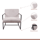 Poltrona Modern Fabric - Gris 3