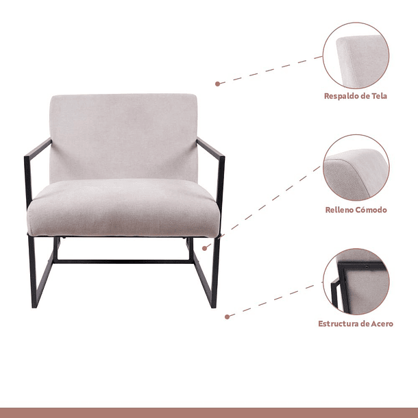 Poltrona Modern Fabric - Gris 3