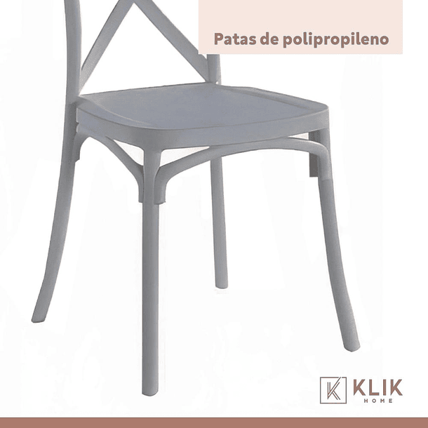 Silla Crossback Danubio de Terraza Exterior o Comedor - Gris 6