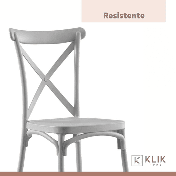 Silla Crossback Danubio de Terraza Exterior o Comedor - Gris 7