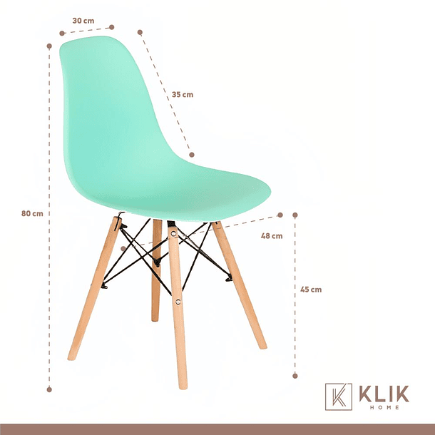 Pack de 4 Sillas Eames Menta 4