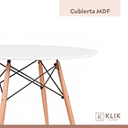 Comedor Mesa Eames Redonda Blanca 100cm + 4 Sillas Eames Blancas 7