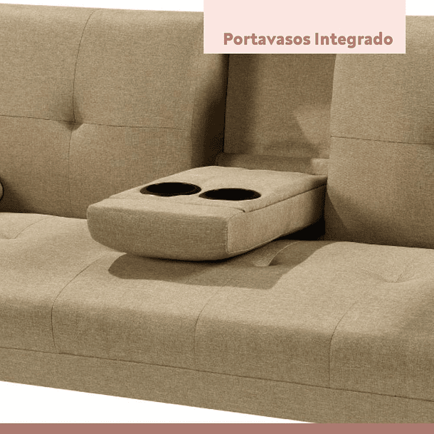 Sofá Cama Apoyabrazos - Lino Beige 12