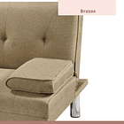 Sofá Cama Apoyabrazos - Lino Beige 15