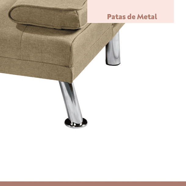 Sofá Cama Apoyabrazos - Lino Beige 17