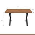 Mesa industrial Color Madera y Metal Cross 140x90 4