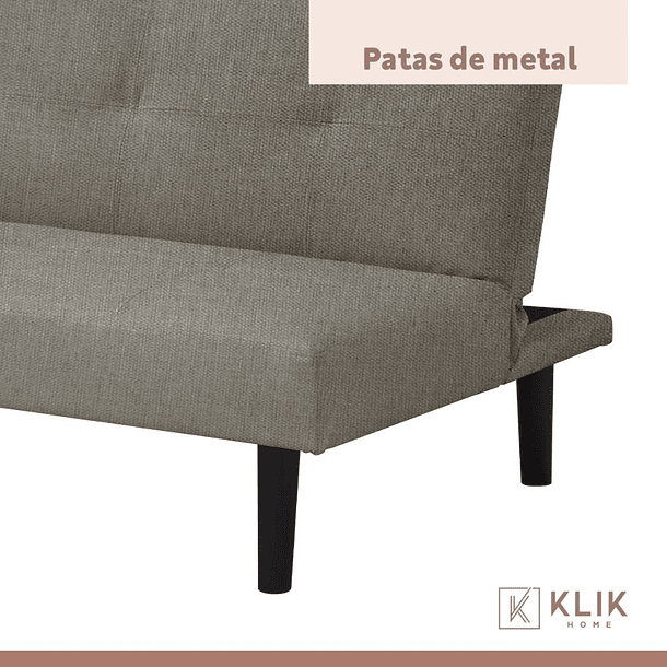 Futón Sofá Cama 2 cuerpos Sofía - Lino Gris 5