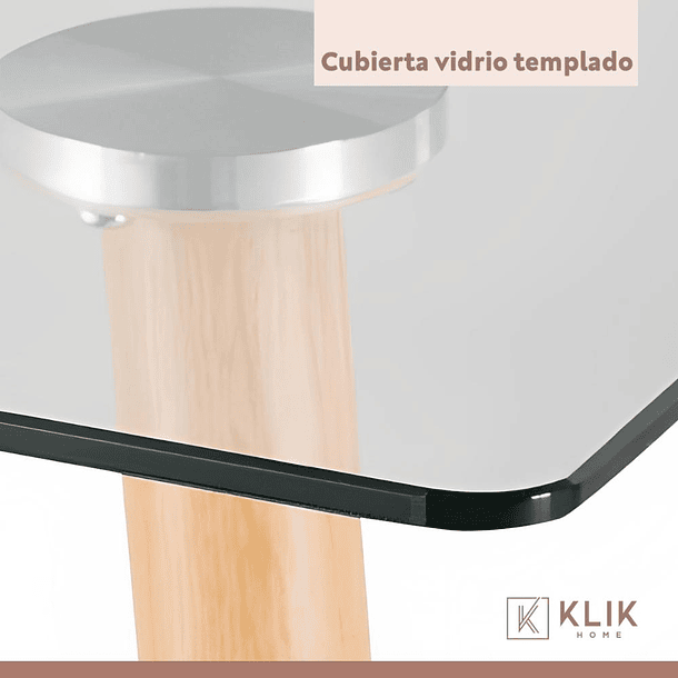 Comedor Mesa de Vidrio Rectangular 120x80 + 6 Sillas Dining Liana Acolchadas - Negras 7