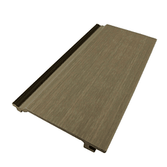 Pack de 5 Revestimientos Siding Plano WPC exterior Color Gris Oscuro