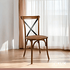 Silla Crossback Madera Rattan - Café Vintage 8