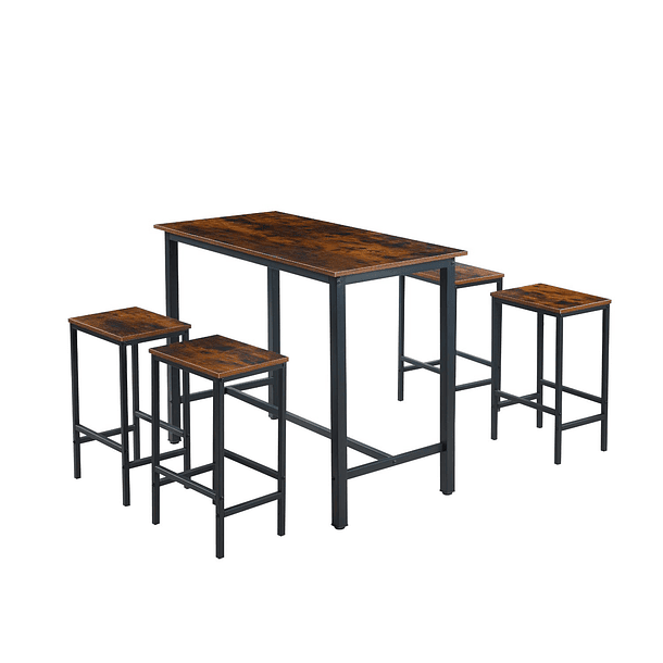 Set de comedor para cocina con pisos taburetes madera industrial 1