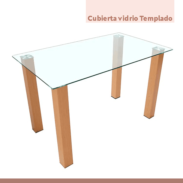 Mesa de comedor vidrio Quadra 120x80 5