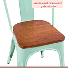 Pack de 4 Sillas Tolix con asiento de Madera Oscura Walnut - Menta 5