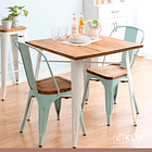 Pack de 4 Sillas Tolix con asiento de Madera Oscura Walnut - Menta 8