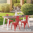 Pack de 4 sillas Tolix Rojas 2