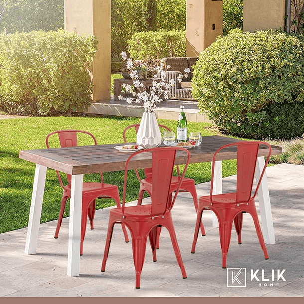 Pack de 4 sillas Tolix Rojas 2