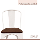 Pack de 4 sillas Tolix con asiento de Madera Oscura Walnut - Blancas 7