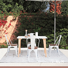 Pack de 4 sillas Tolix con asiento de Madera Oscura Walnut - Blancas 8