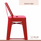 Taburete Tolix Acero con Respaldo - Rojo 12