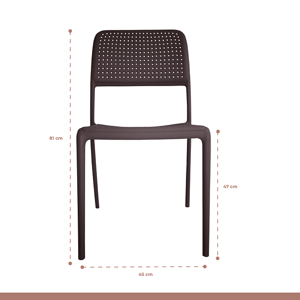 Silla de Restaurant o Terraza Comedor Hoffman Enrejada - Negra Completa 4