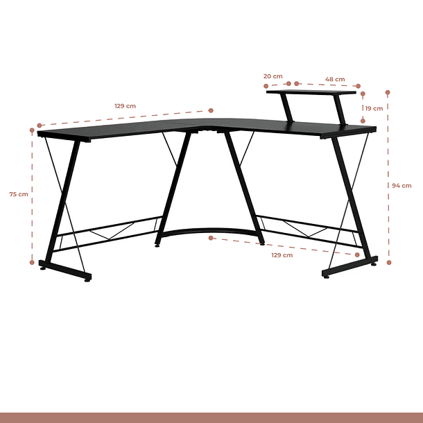 Escritorio Esquinero Gamer Night Black 4