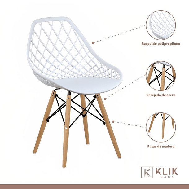 Silla Eames Enrejado Mesh - Blanca 3