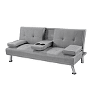 Sofá Cama Apoyabrazos - Lino Gris 2