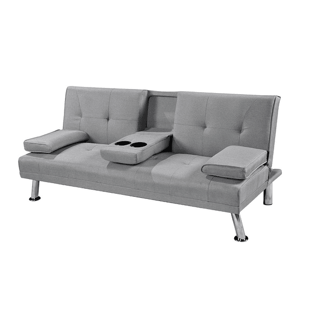 Sofá Cama Apoyabrazos - Lino Gris 2