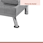 Sofá Cama Apoyabrazos - Lino Gris 17