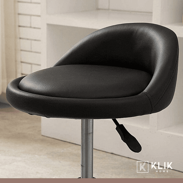 Taburete Piso de Bar Ajustable Acolchado Comfy - Negro 3