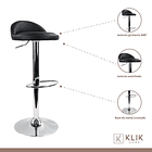 Taburete Piso de Bar Ajustable Acolchado Comfy - Negro 10