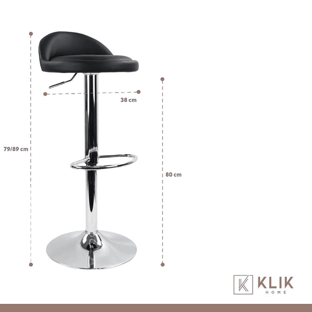 Taburete Piso de Bar Ajustable Acolchado Comfy - Negro 13