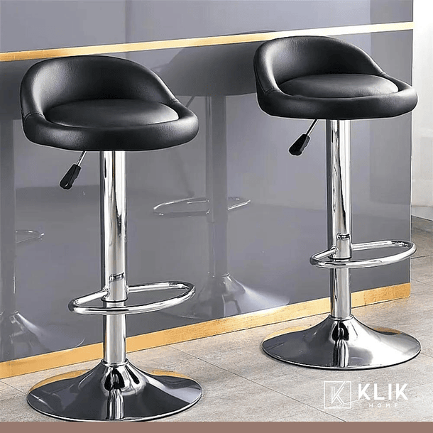 Taburete Piso de Bar Ajustable Acolchado Comfy - Negro 18