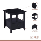 Pack de 2 Veladores Mesa Lateral Auxiliar con Cajón Bohemio 3