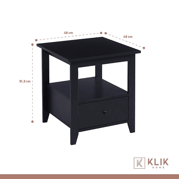 Pack de 2 Veladores Mesa Lateral Auxiliar con Cajón Bohemio 4