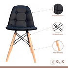Pack de 4 Sillas Buckle Acolchadas Ecocuero Negras 3