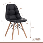 Pack de 4 Sillas Buckle Acolchadas Ecocuero Negras 4