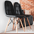 Pack de 4 Sillas Buckle Acolchadas Ecocuero Negras 5