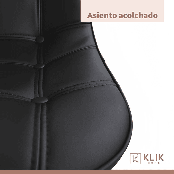Pack de 4 Sillas Buckle Acolchadas Ecocuero Negras 6