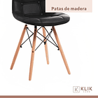 Pack de 4 Sillas Buckle Acolchadas Ecocuero Negras 7