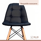 Pack de 4 Sillas Buckle Acolchadas Ecocuero Negras 8