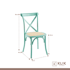 Pack de 4 Sillas Crossback Danubio Madera Rattan Menta 4
