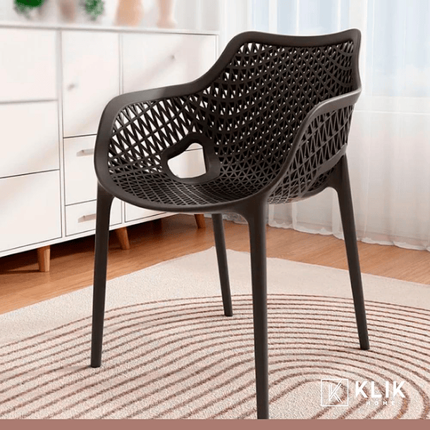 Pack de 4 Sillas Air Berlin Con Reposabrazos - Negras 2