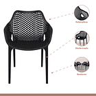Pack de 4 Sillas Air Berlin Con Reposabrazos - Negras 3