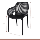 Pack de 4 Sillas Air Berlin Con Reposabrazos - Negras 4