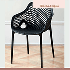 Pack de 4 Sillas Air Berlin Con Reposabrazos - Negras 6