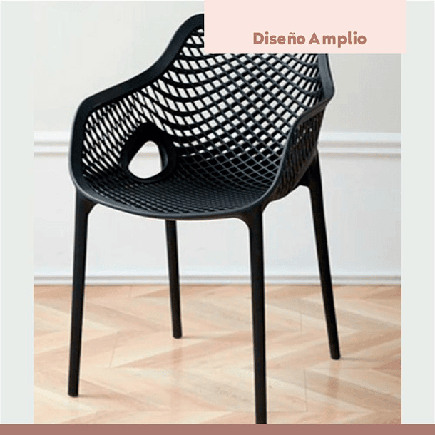 Pack de 4 Sillas Air Berlin Con Reposabrazos - Negras 6