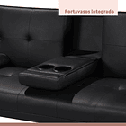 Sofá Cama Apoyabrazos - Ecocuero negro 13