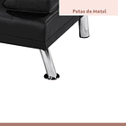 Sofá Cama Apoyabrazos - Ecocuero negro 17